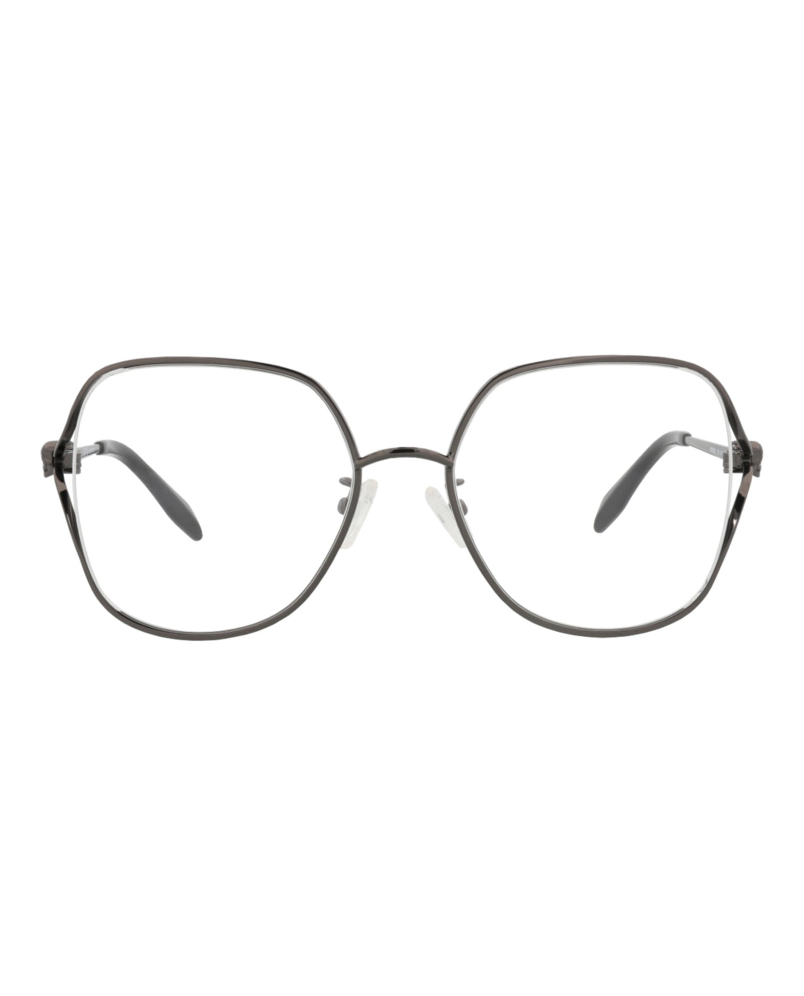 Alexander McQueen Womens Square/Rectangle Ruthenium Ruthenium Transparent Fashion Designer Eyewear