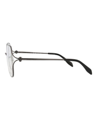 Alexander McQueen Womens Square/Rectangle Ruthenium Ruthenium Transparent Fashion Designer Eyewear