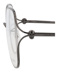 Alexander McQueen Womens Square/Rectangle Ruthenium Ruthenium Transparent Fashion Designer Eyewear