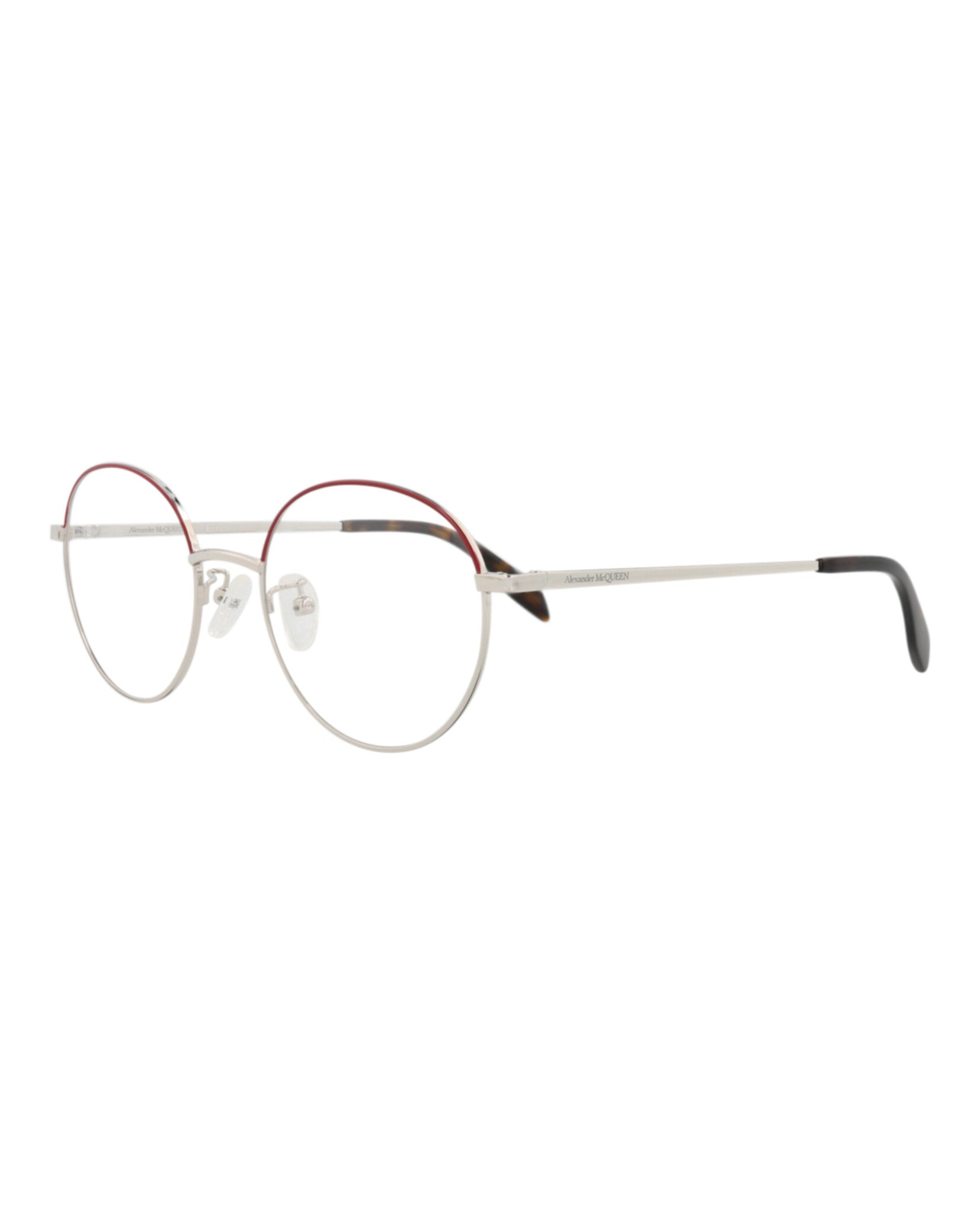 Alexander McQueen Unisex Round/Oval Silver Silver Transparent Fashion Designer Eyewear