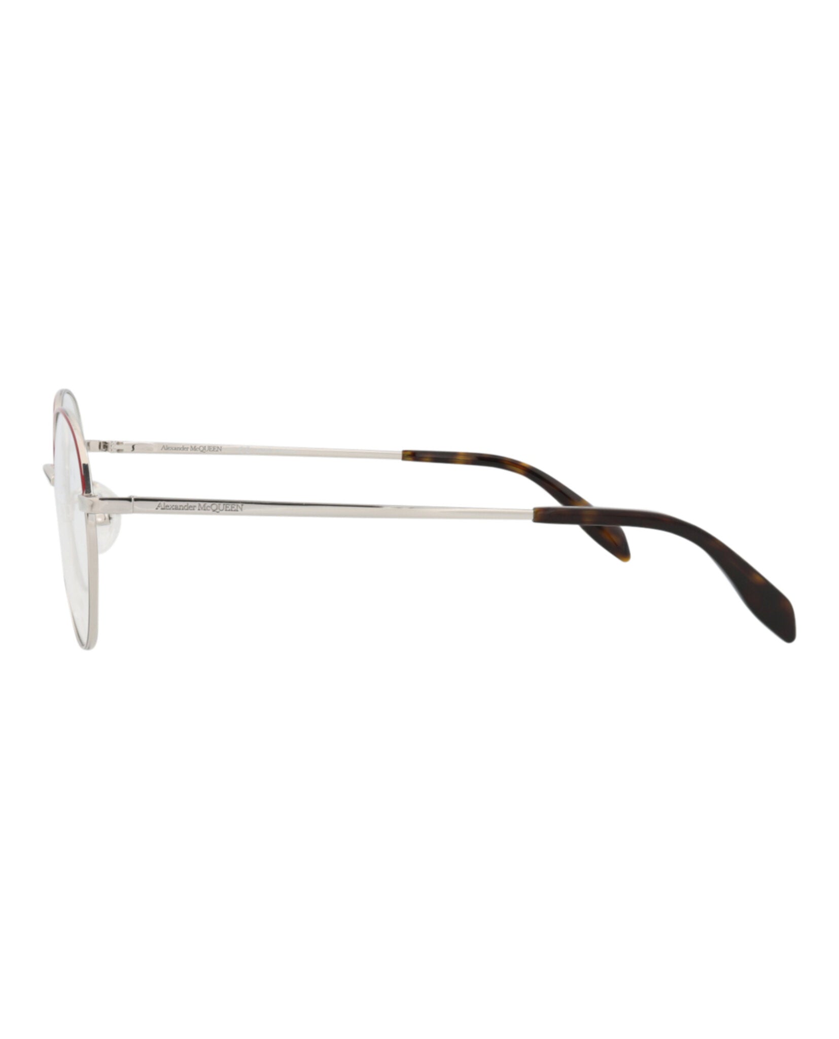 Alexander McQueen Unisex Round/Oval Silver Silver Transparent Fashion Designer Eyewear