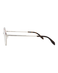 Alexander McQueen Unisex Round/Oval Silver Silver Transparent Fashion Designer Eyewear
