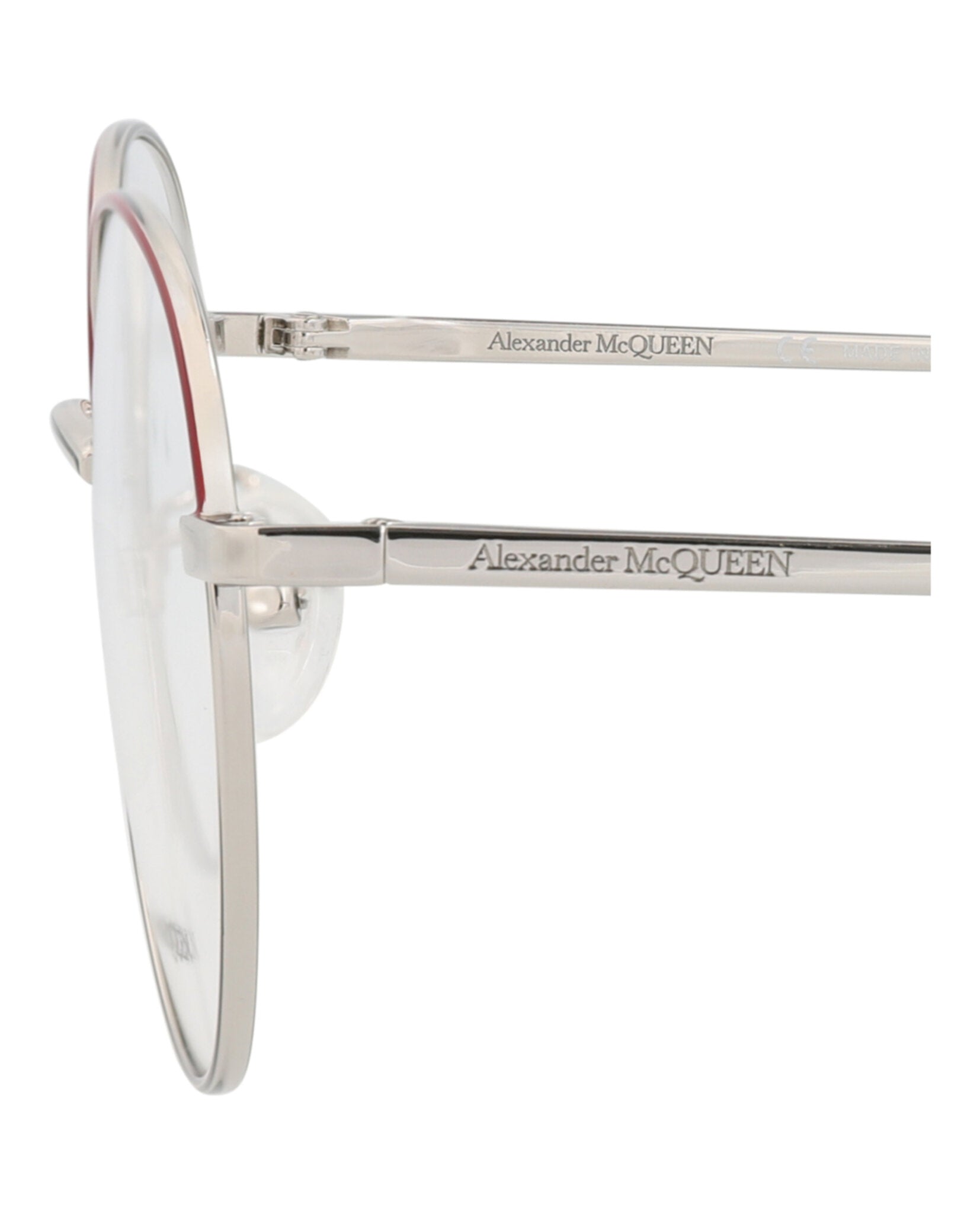 Alexander McQueen Unisex Round/Oval Silver Silver Transparent Fashion Designer Eyewear