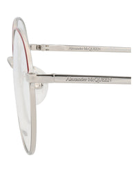 Alexander McQueen Unisex Round/Oval Silver Silver Transparent Fashion Designer Eyewear