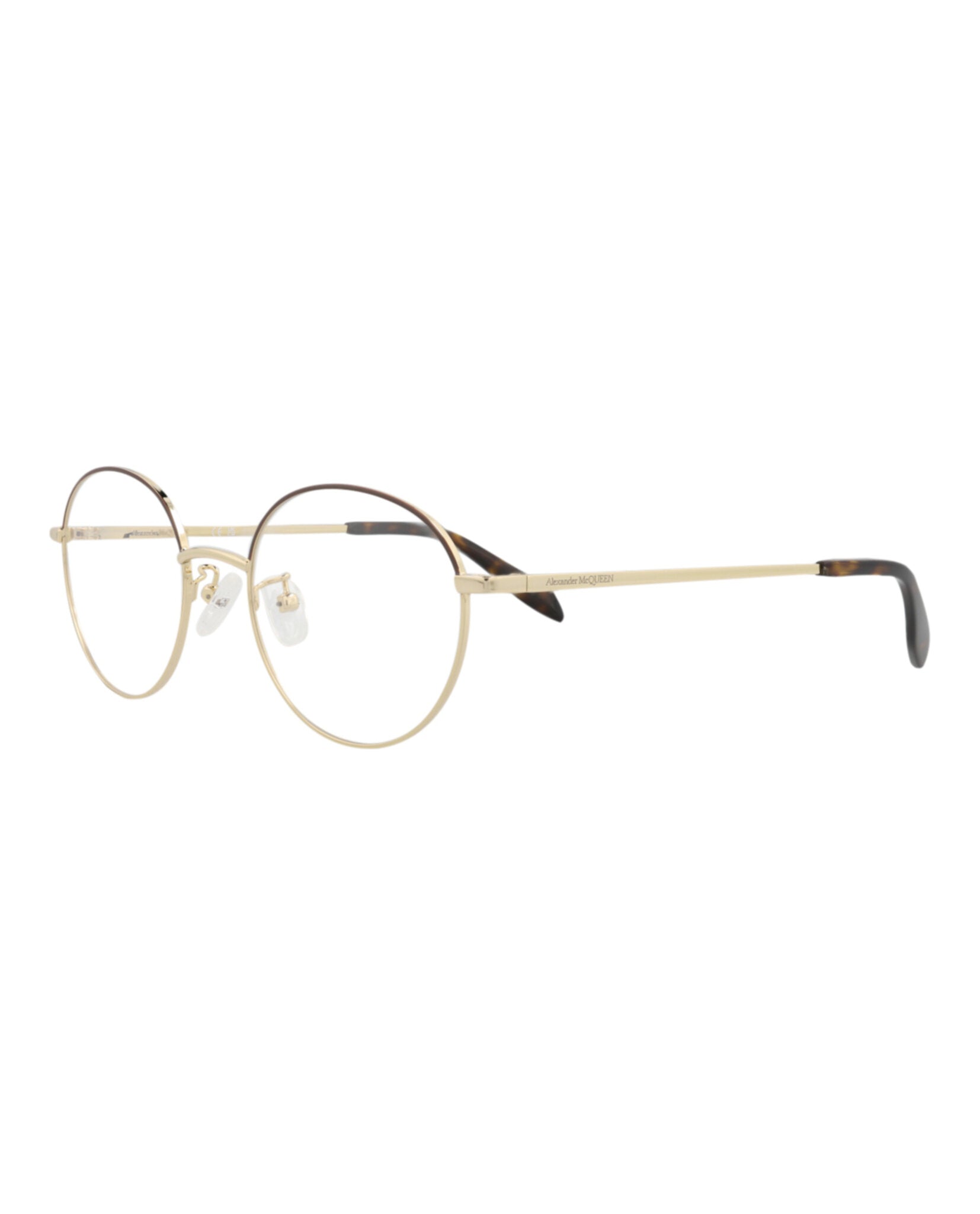 Alexander McQueen Unisex Round/Oval Gold Gold Transparent Fashion Designer Eyewear