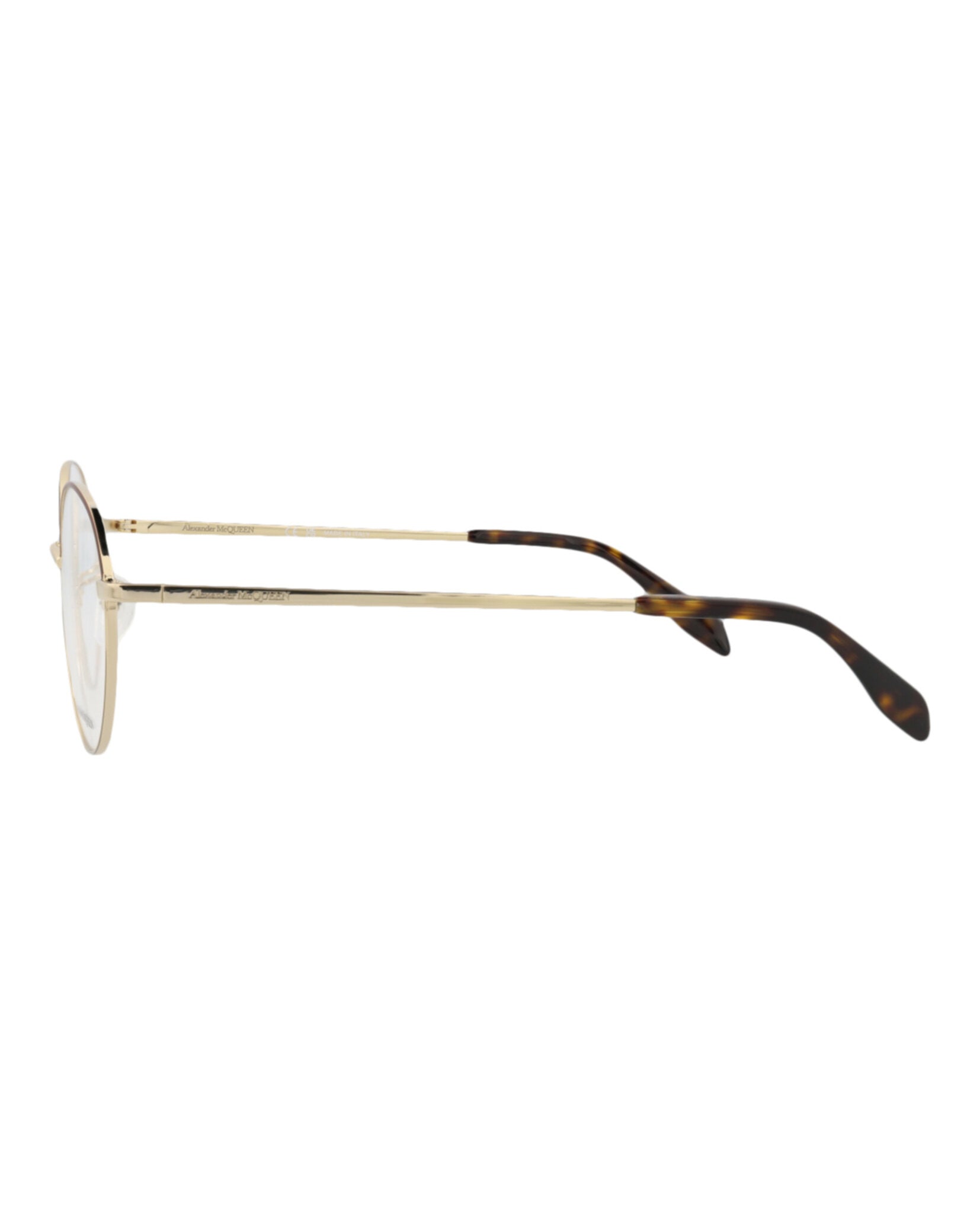 Alexander McQueen Unisex Round/Oval Gold Gold Transparent Fashion Designer Eyewear