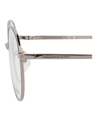 Alexander McQueen Unisex Round/Oval Ruthenium Ruthenium Transparent Fashion Designer Eyewear
