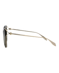 Alexander McQueen Alexander McQueen Womens Cat Eye Green Gold Green Fashion Designer Eyewear