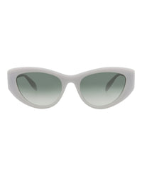 Alexander McQueen Womens Cat Eye Grey Grey Green Fashion Designer Eyewear