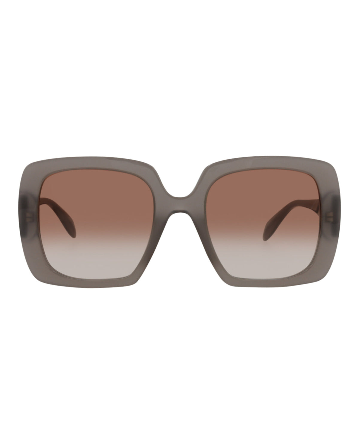 Alexander McQueen Womens Square/Rectangle Grey Grey Brown Fashion Designer Eyewear