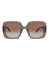 Alexander McQueen Womens Square/Rectangle Grey Grey Brown Fashion Designer Eyewear