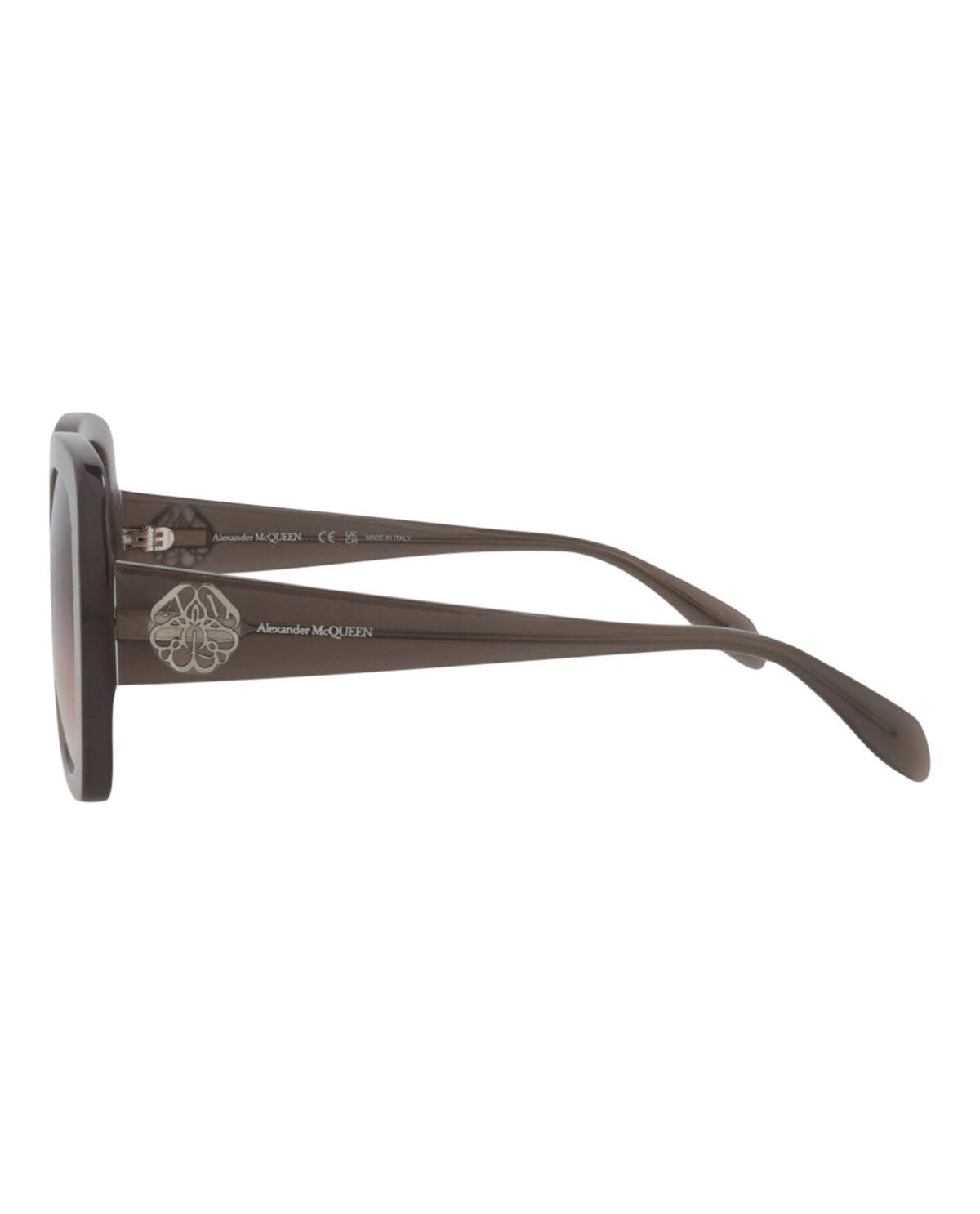 Alexander McQueen Womens Square/Rectangle Grey Grey Brown Fashion Designer Eyewear