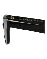 Alexander McQueen Womens Cat Eye Black Black Pink Fashion Designer Eyewear