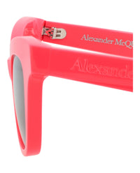 Alexander McQueen Womens Cat Eye Pink Pink Grey Fashion Designer Eyewear