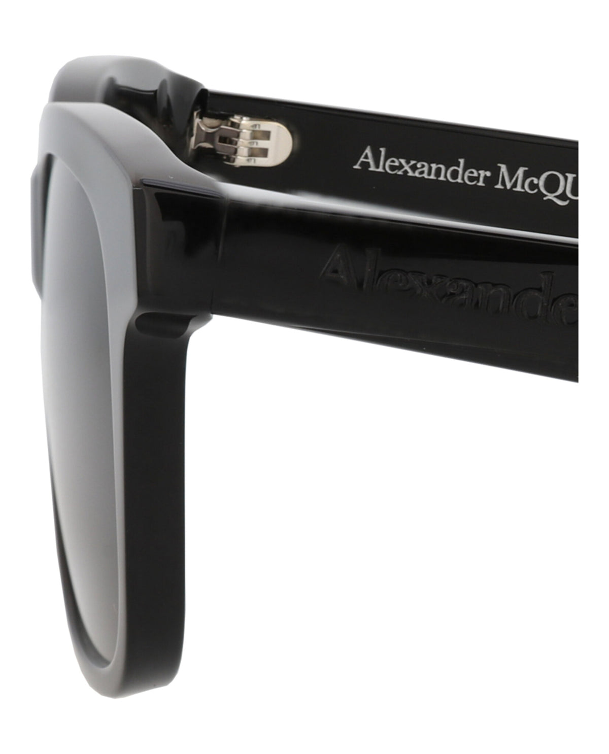 Alexander McQueen Mens Square/Rectangle Black Black Grey Fashion Designer Eyewear