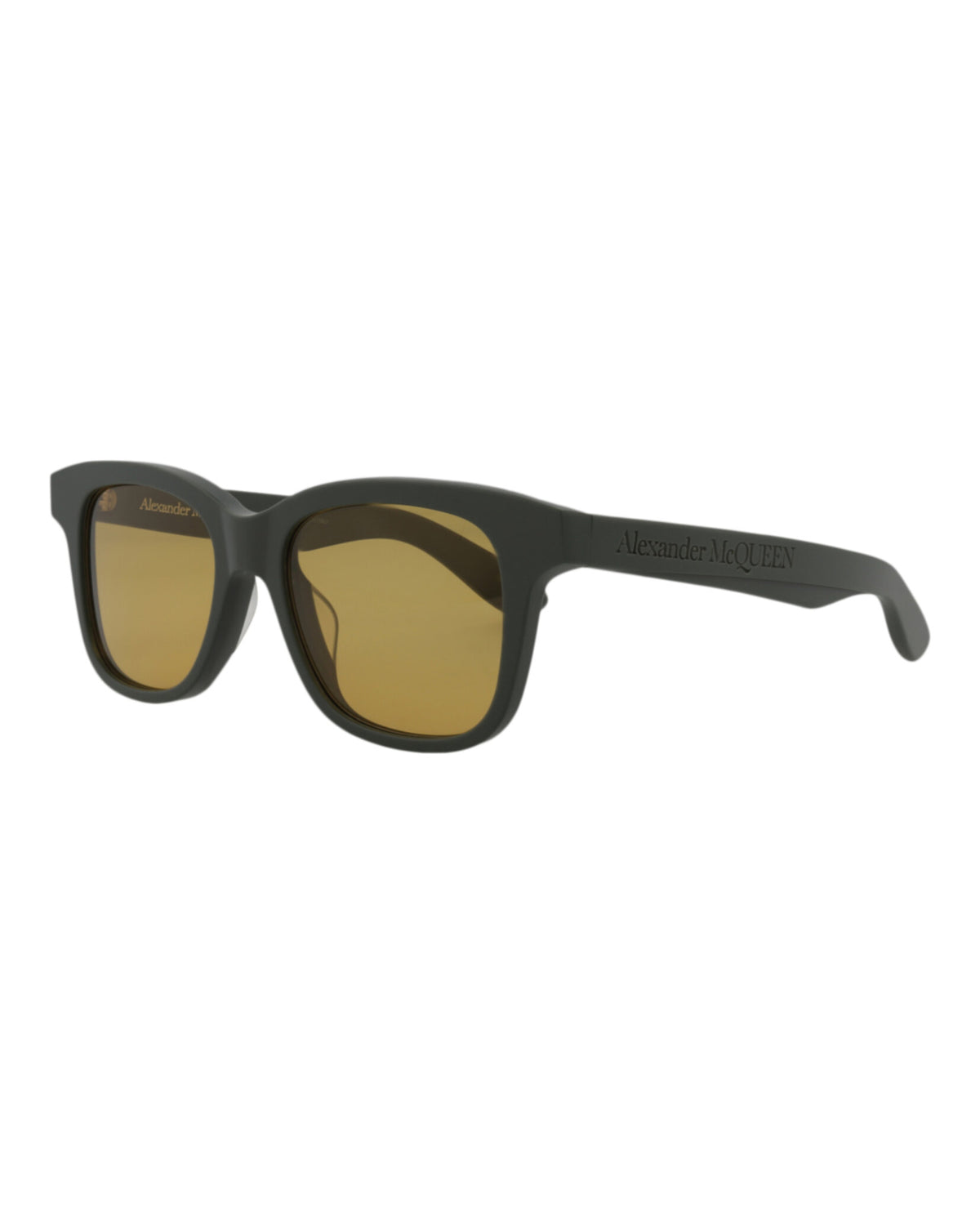 Alexander McQueen Mens Square/Rectangle Green Green Yellow Fashion Designer Eyewear