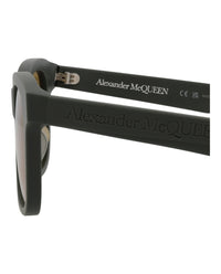 Alexander McQueen Mens Square/Rectangle Green Green Yellow Fashion Designer Eyewear
