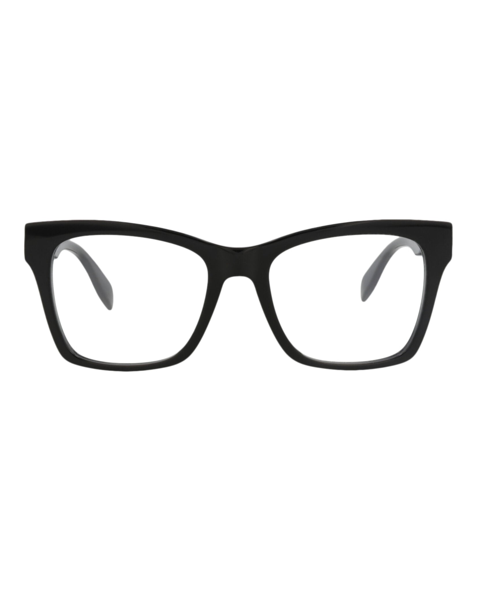 Alexander McQueen Womens Square/Rectangle Black Black Transparent Fashion Designer Eyewear