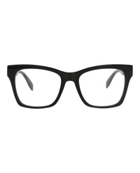 Alexander McQueen Womens Square/Rectangle Black Black Transparent Fashion Designer Eyewear