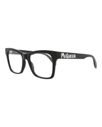 Alexander McQueen Womens Square/Rectangle Black Black Transparent Fashion Designer Eyewear