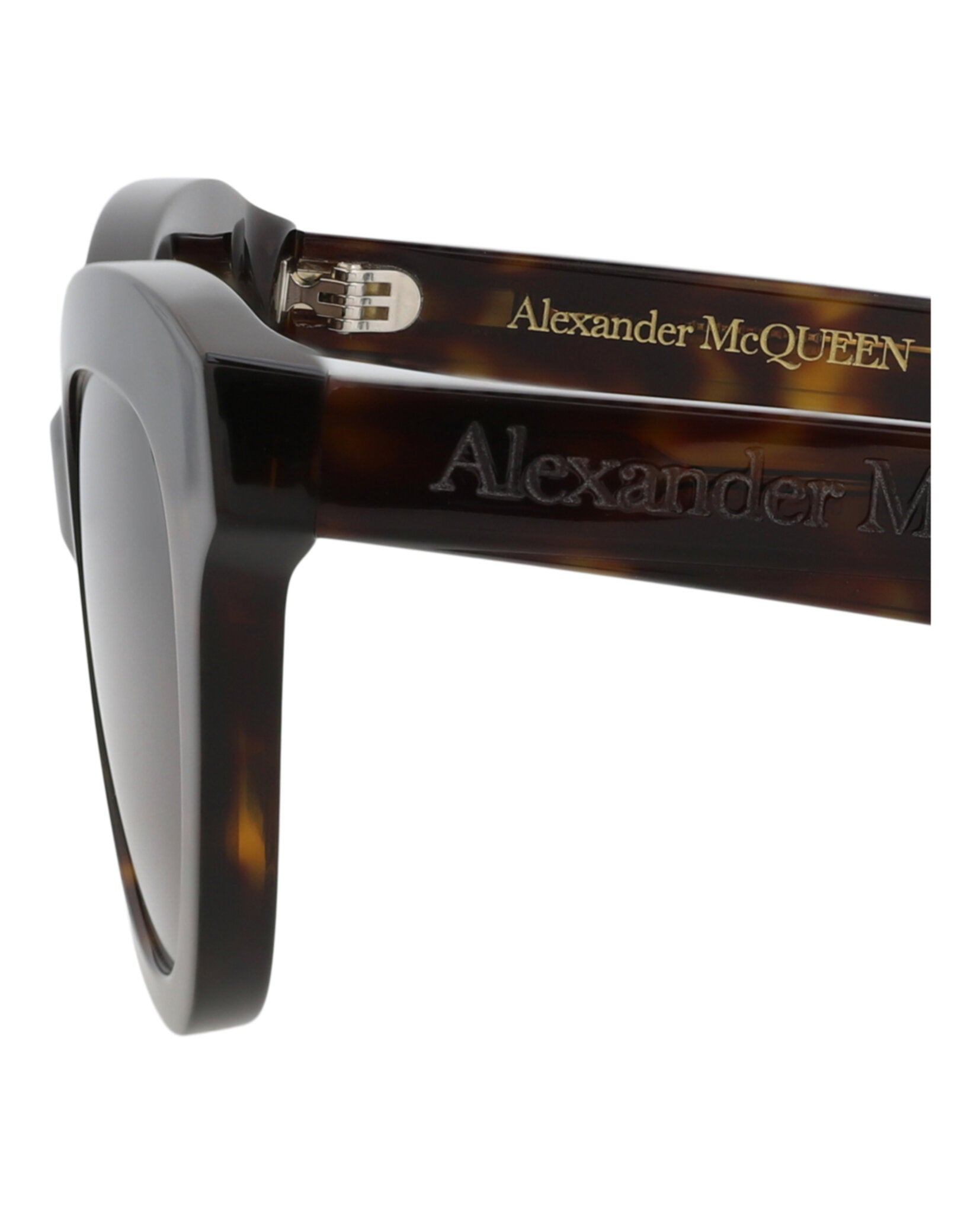 Alexander McQueen Womens Cat Eye Havana Havana Brown Fashion Designer Eyewear