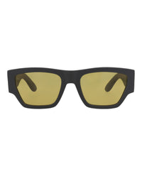 Alexander McQueen Mens Square/Rectangle Grey Grey Yellow Fashion Designer Eyewear