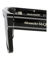 Alexander McQueen Mens Square/Rectangle Black Black Grey Fashion Designer Eyewear