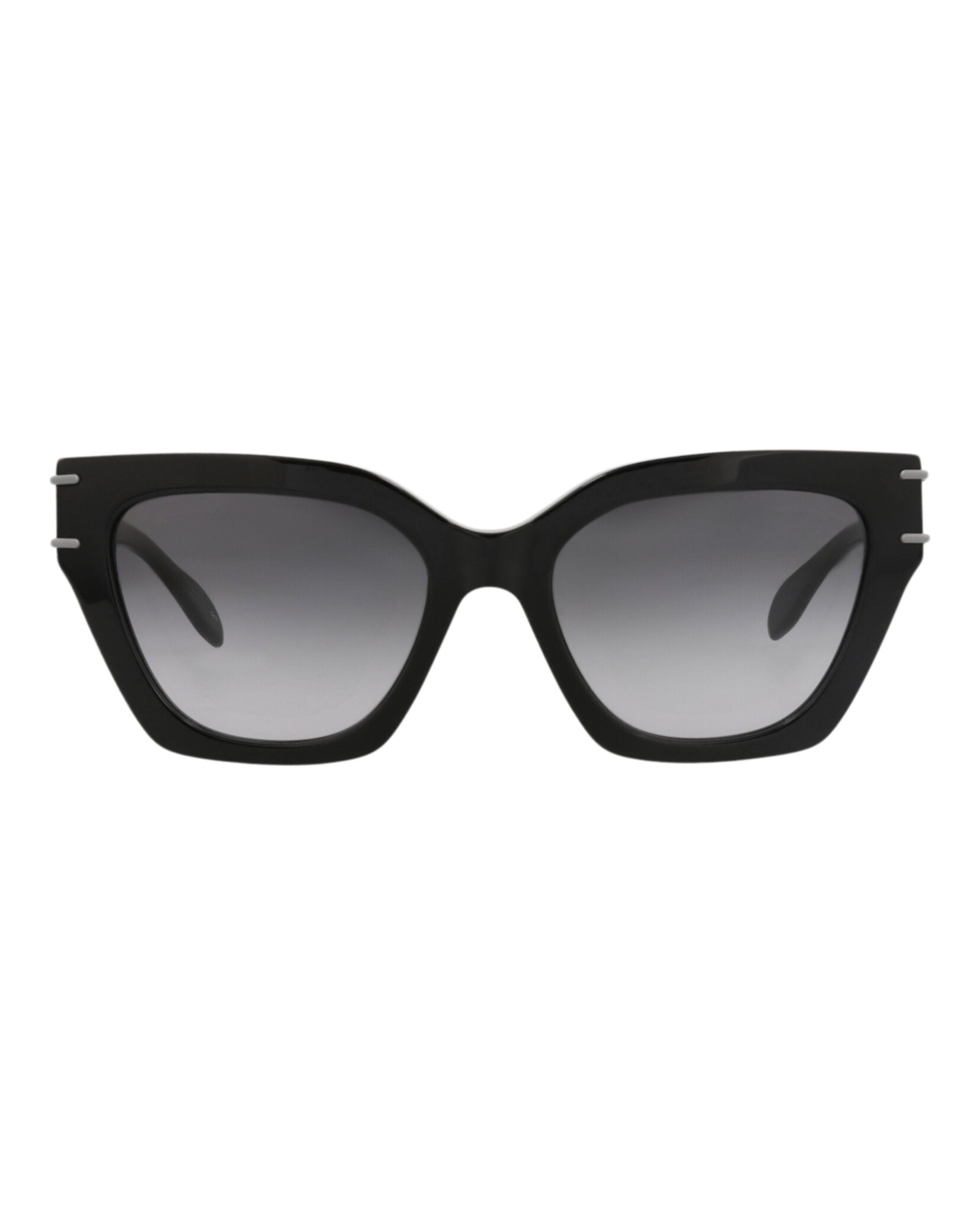 Alexander McQueen Womens Cat Eye Black Black Grey Fashion Designer Eyewear