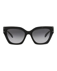 Alexander McQueen Womens Cat Eye Black Black Grey Fashion Designer Eyewear