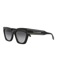 Alexander McQueen Womens Cat Eye Black Black Grey Fashion Designer Eyewear