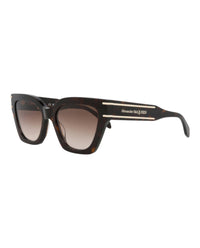 Alexander McQueen Alexander McQueen Womens Cat Eye Havana Havana Brown Fashion Designer Eyewear