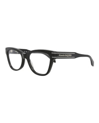 Alexander McQueen Womens Cat Eye Black Black Transparent Fashion Designer Eyewear