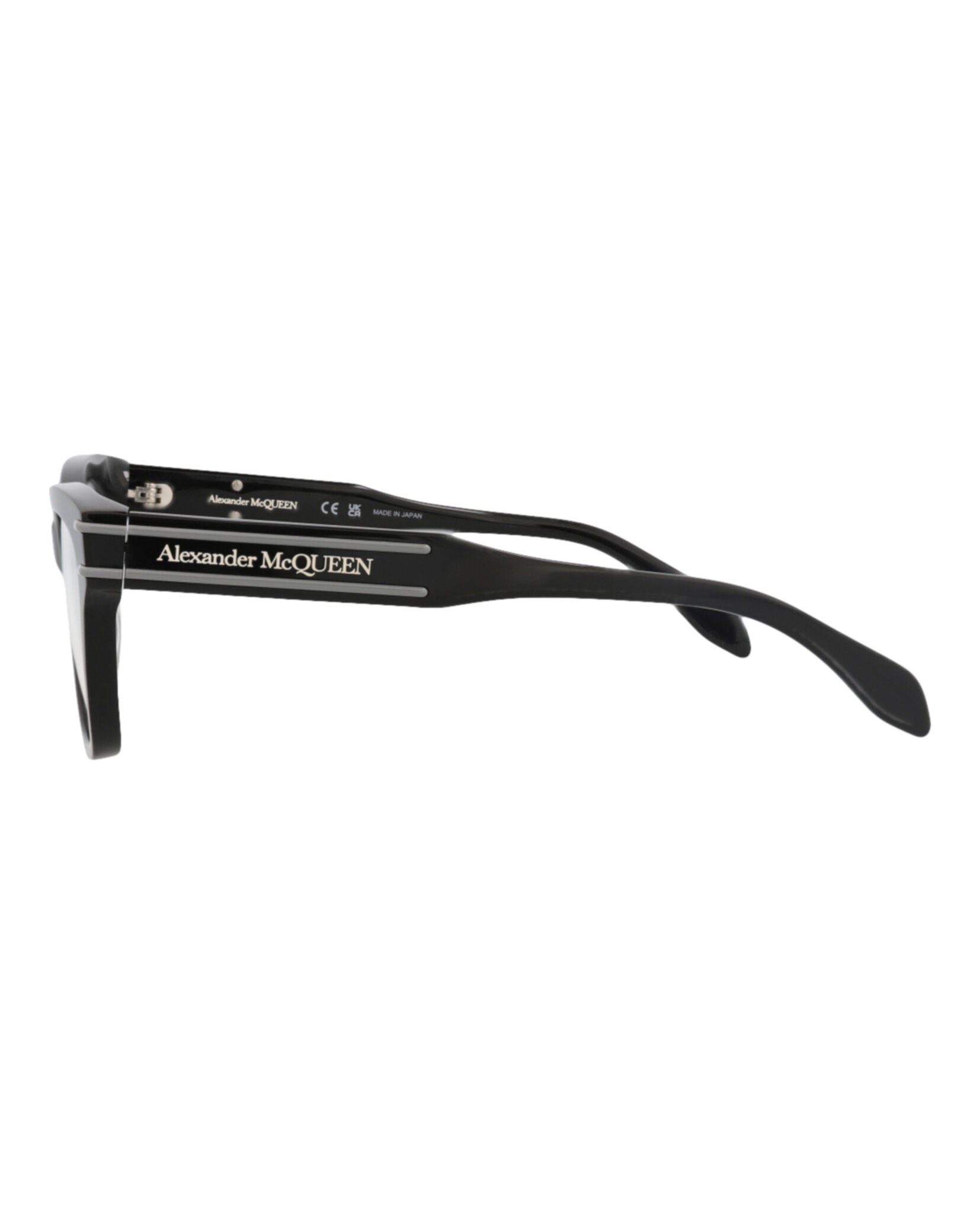 Alexander McQueen Womens Cat Eye Black Black Transparent Fashion Designer Eyewear