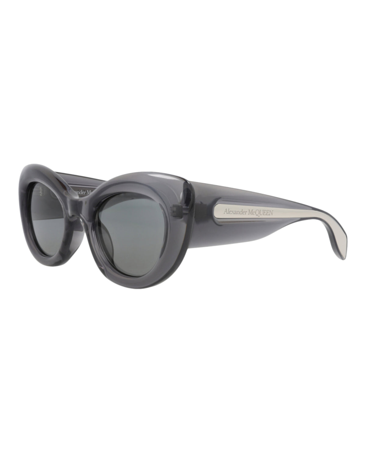 Alexander McQueen Womens Cat Eye Grey Grey Grey Fashion Designer Eyewear