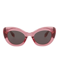 Alexander McQueen Womens Cat Eye Pink Pink Grey Fashion Designer Eyewear
