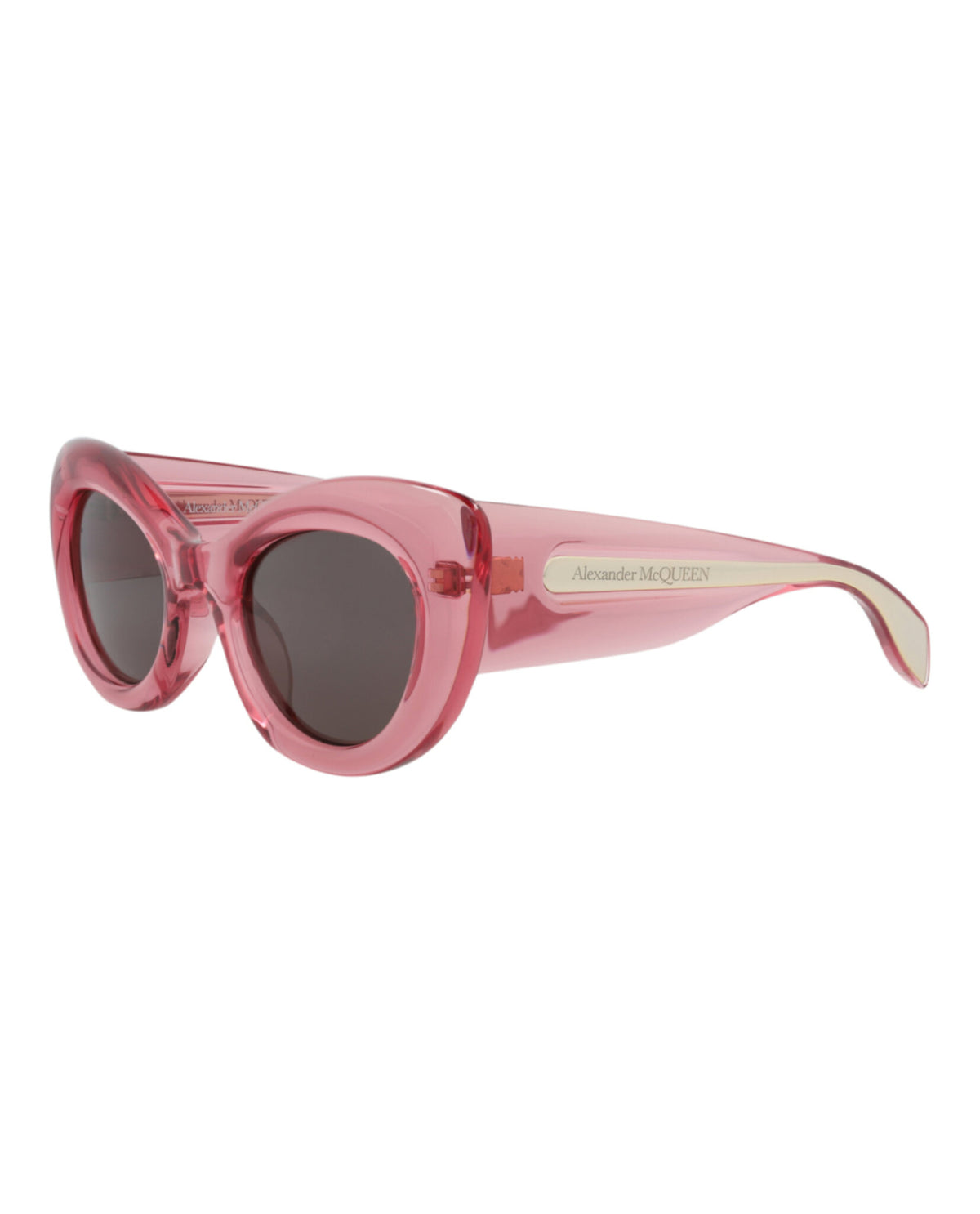Alexander McQueen Womens Cat Eye Pink Pink Grey Fashion Designer Eyewear
