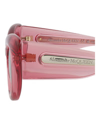 Alexander McQueen Womens Cat Eye Pink Pink Grey Fashion Designer Eyewear