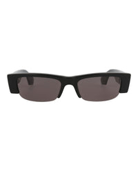 Alexander McQueen Womens Square/Rectangle Black Black Grey Fashion Designer Eyewear