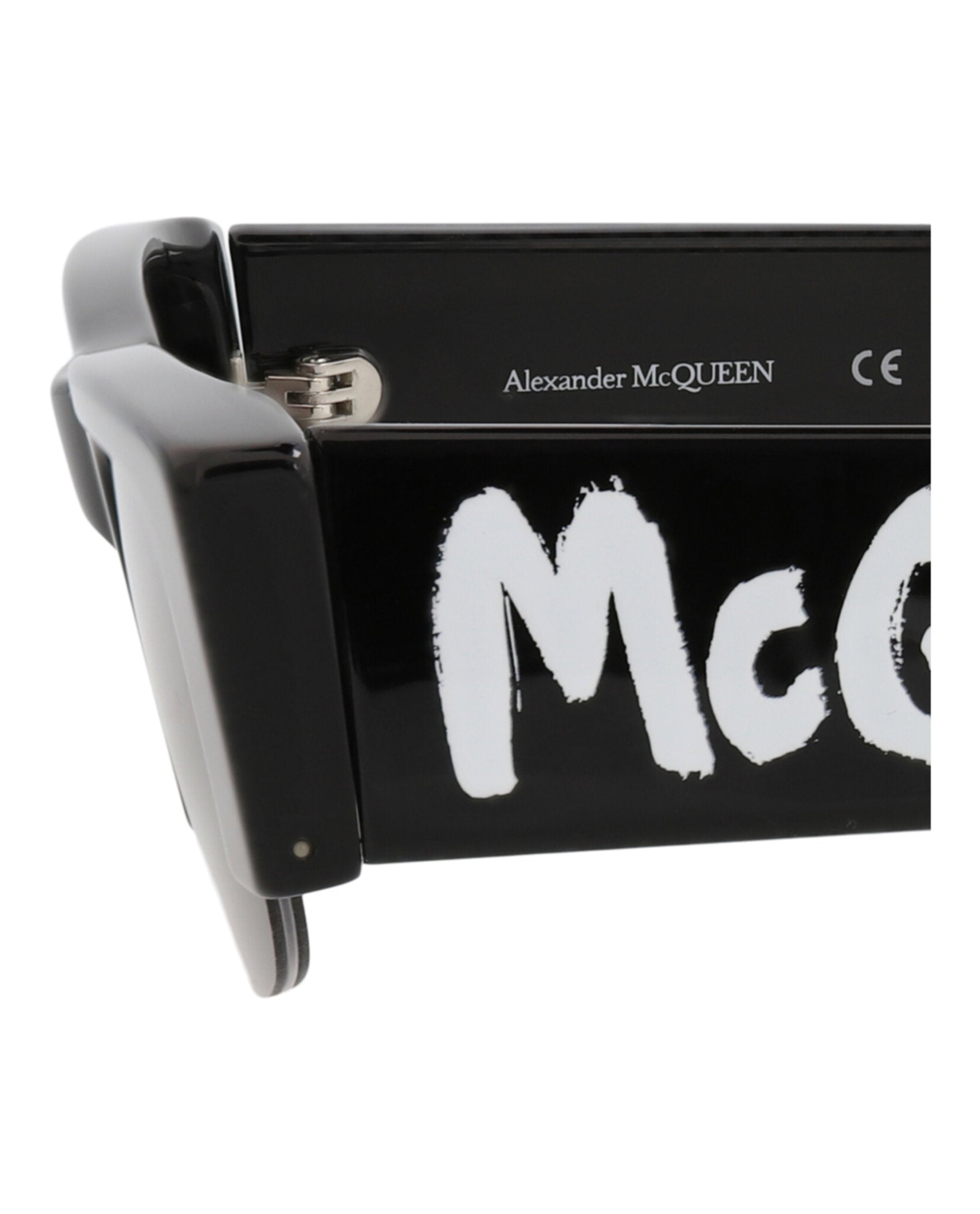 Alexander McQueen Womens Square/Rectangle Black Black Grey Fashion Designer Eyewear