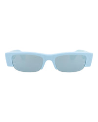 Alexander McQueen Womens Square/Rectangle Light Blue Light Blue Light Blue Fashion Designer Eyewear