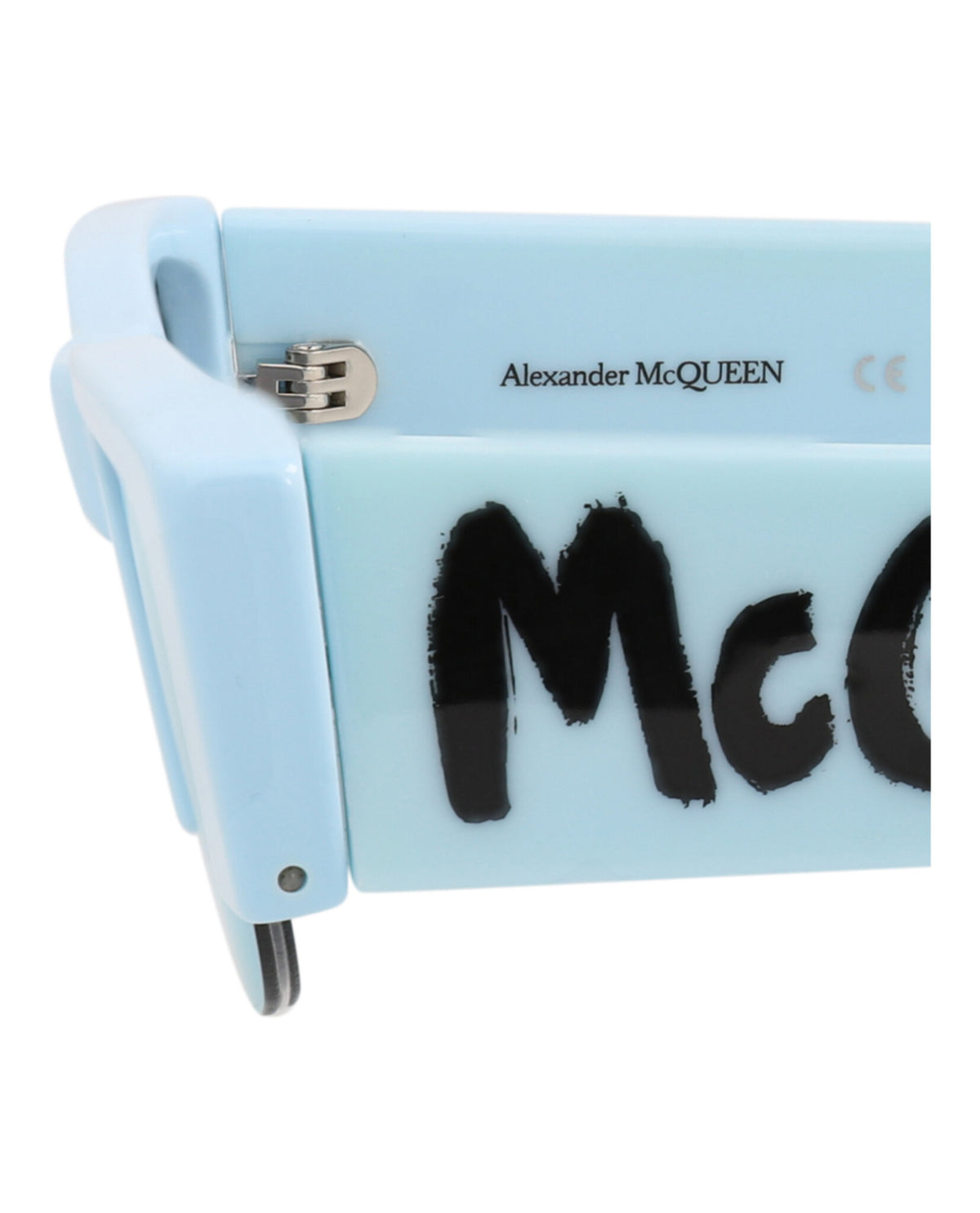Alexander McQueen Womens Square/Rectangle Light Blue Light Blue Light Blue Fashion Designer Eyewear