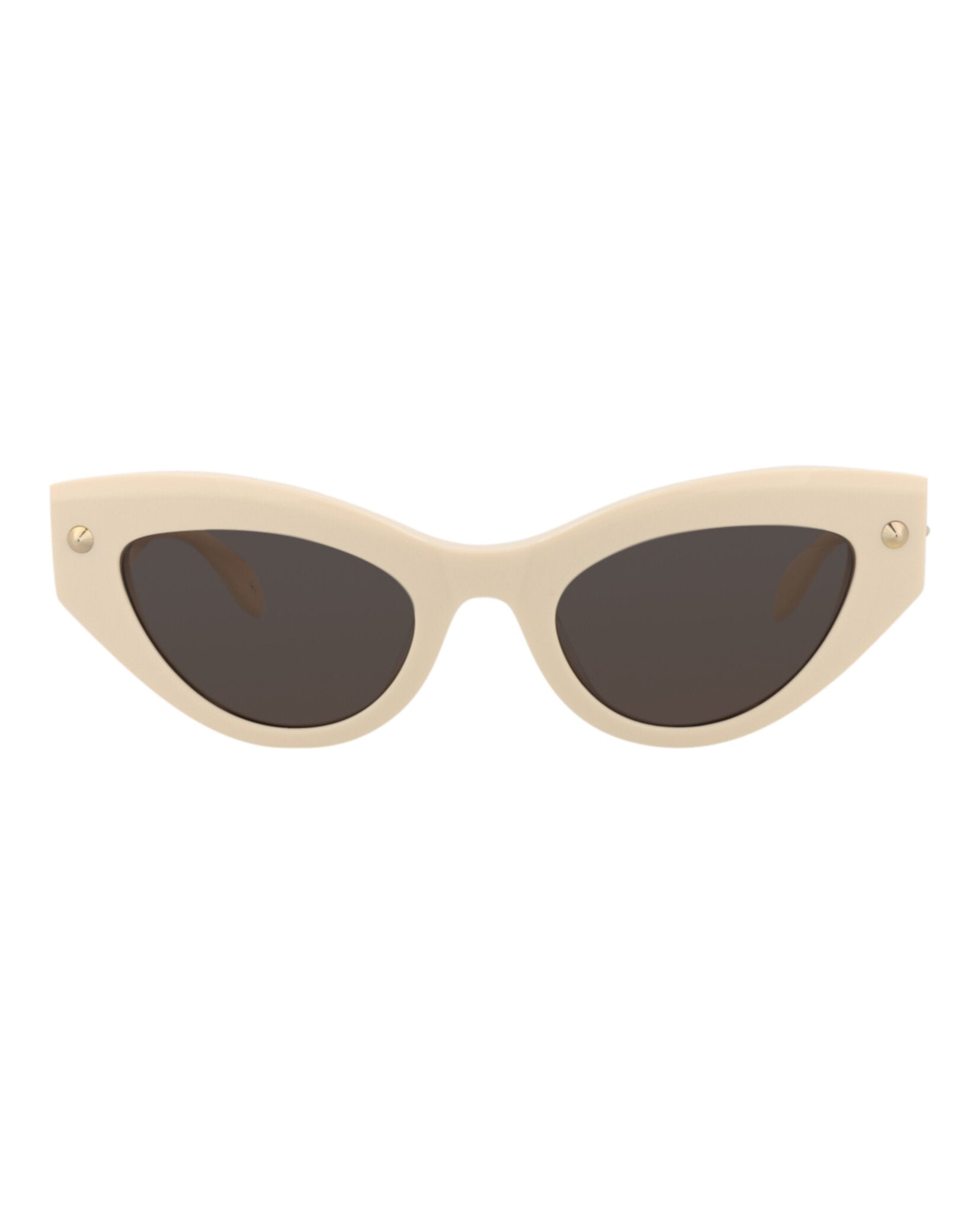 Alexander McQueen Womens Cat Eye Ivory Ivory Grey Fashion Designer Eyewear