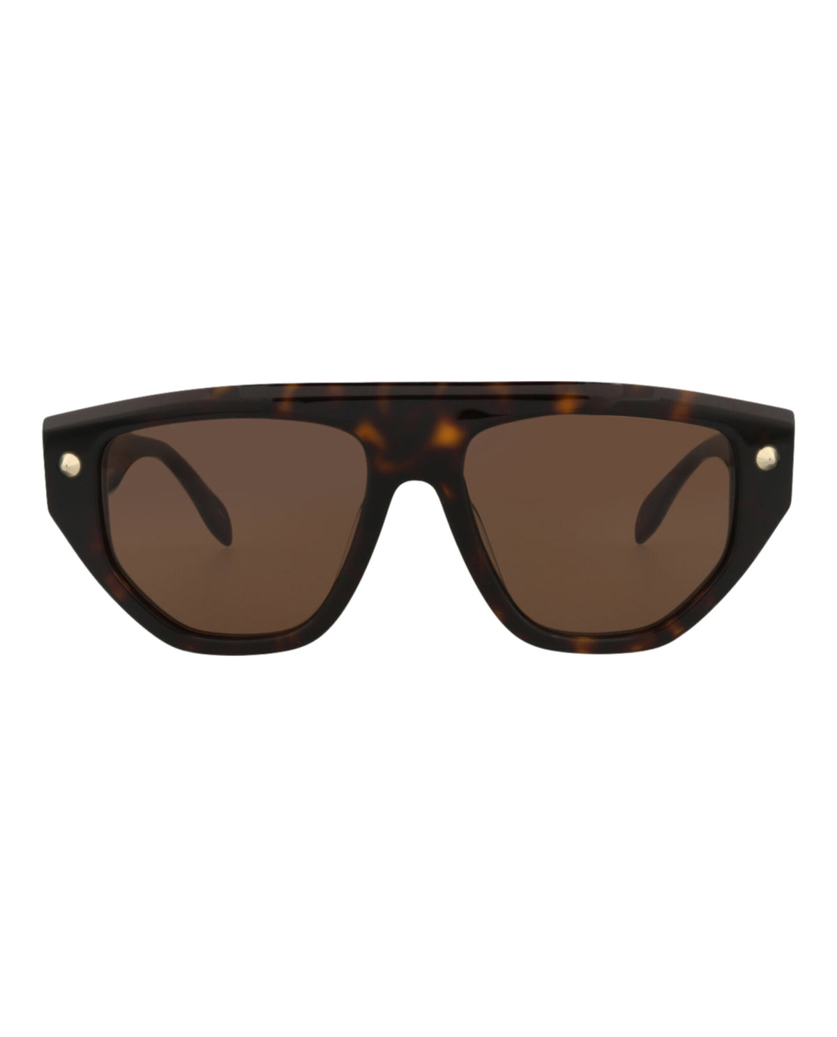 Alexander McQueen Unisex Square/Rectangle Havana Havana Brown Fashion Designer Eyewear