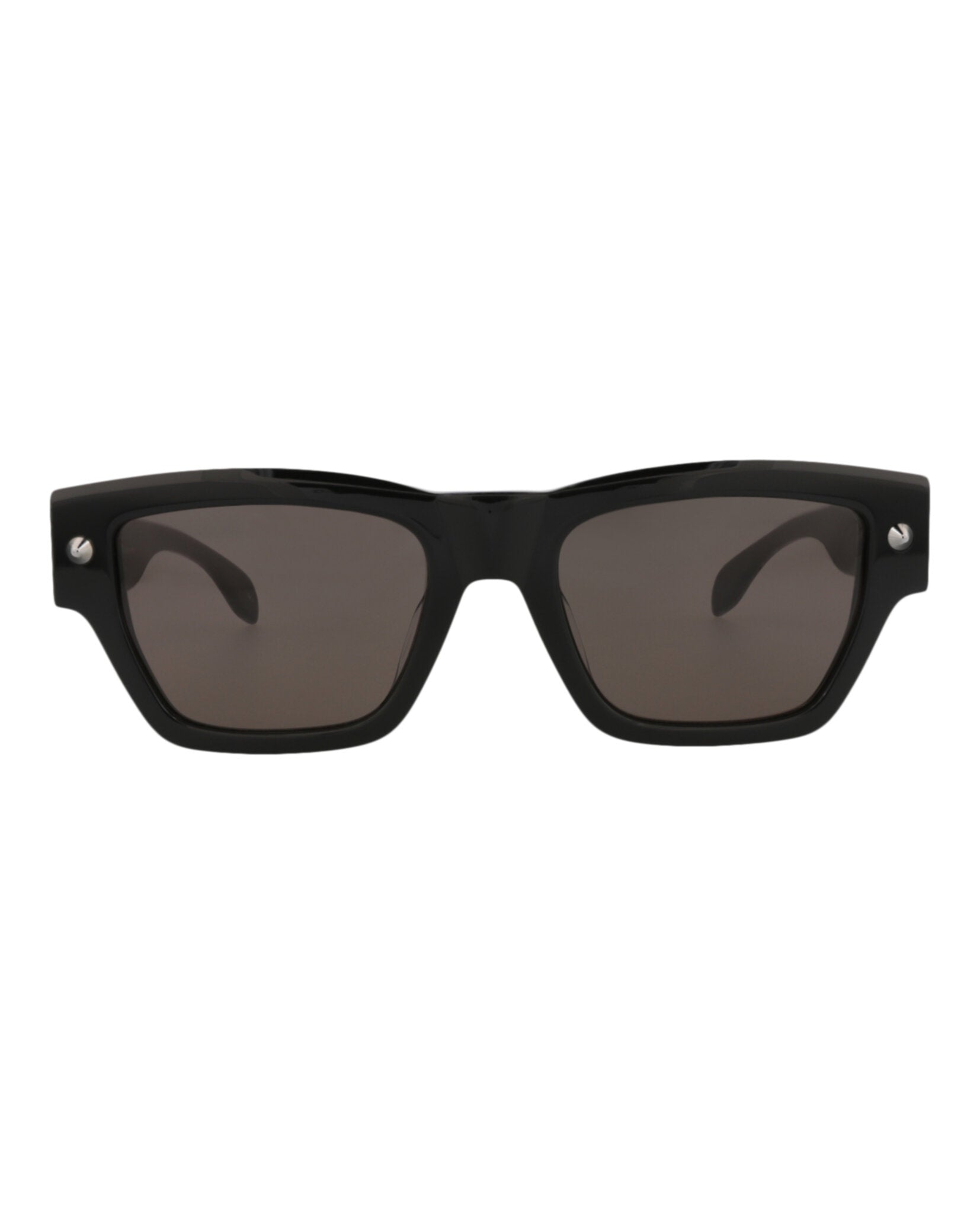 Alexander McQueen Mens Square/Rectangle Black Black Grey Fashion Designer Eyewear Black Black Grey