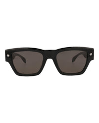Alexander McQueen Mens Square/Rectangle Black Black Grey Fashion Designer Eyewear Black Black Grey