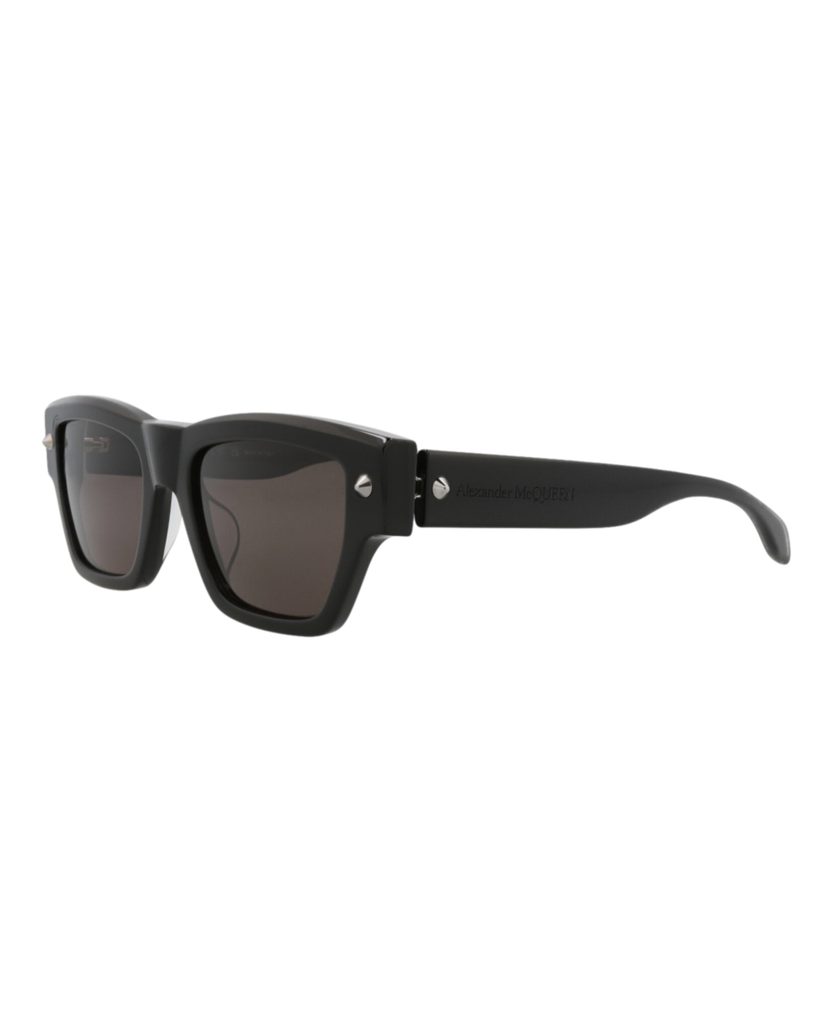 Alexander McQueen Mens Square/Rectangle Black Black Grey Fashion Designer Eyewear