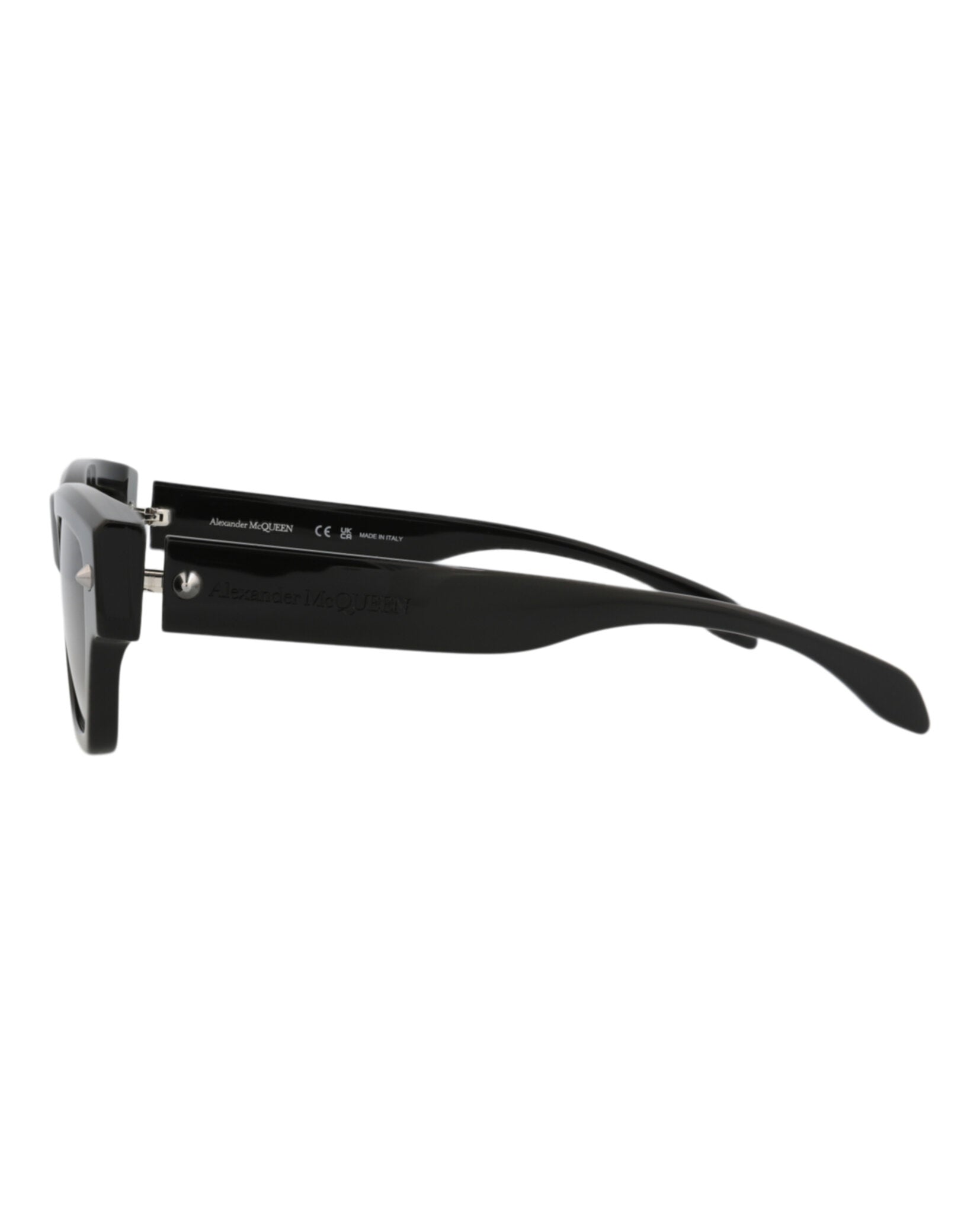 Alexander McQueen Mens Square/Rectangle Black Black Grey Fashion Designer Eyewear