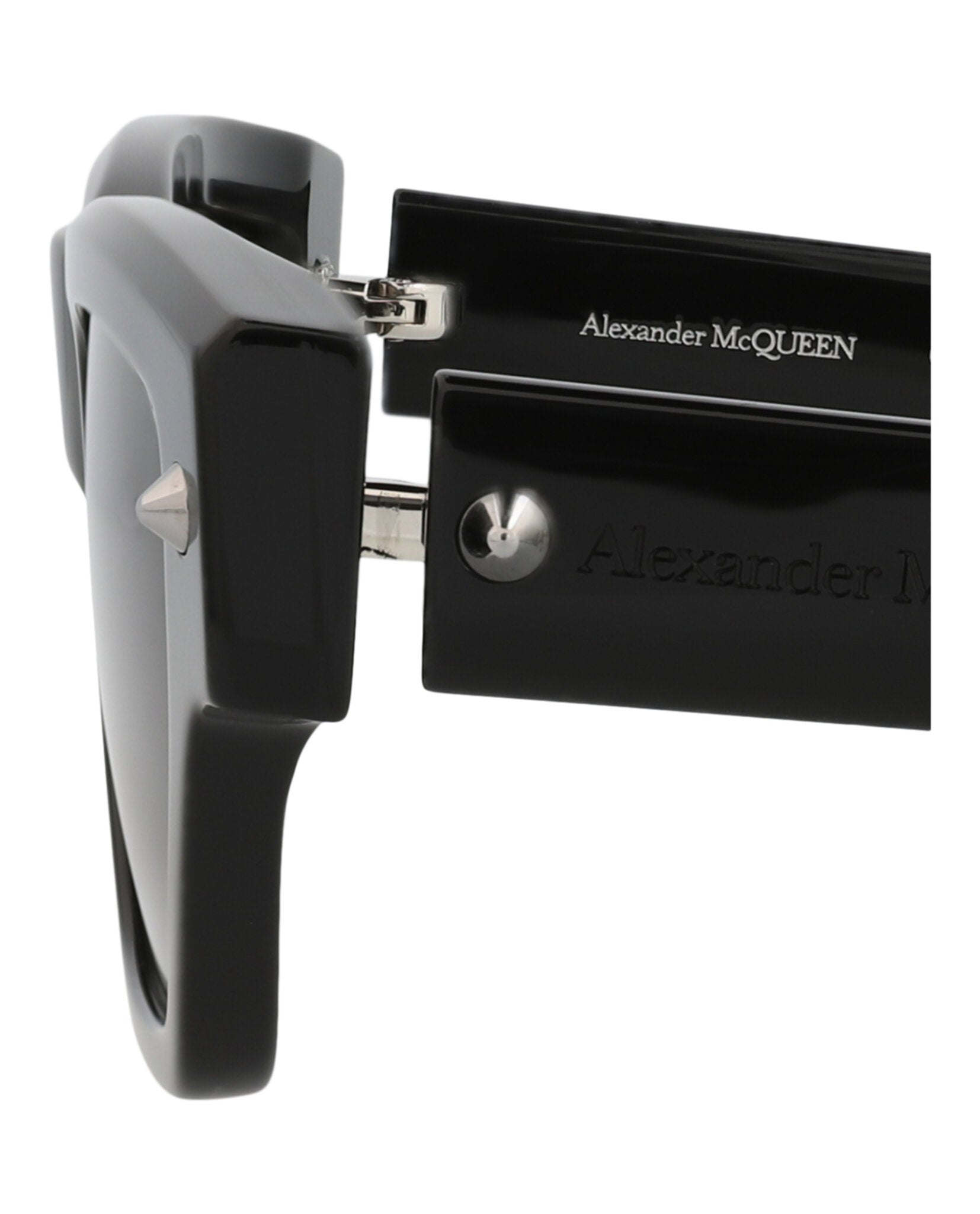 Alexander McQueen Mens Square/Rectangle Black Black Grey Fashion Designer Eyewear