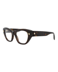 Alexander McQueen Womens Cat Eye Havana Havana Transparent Fashion Designer Eyewear