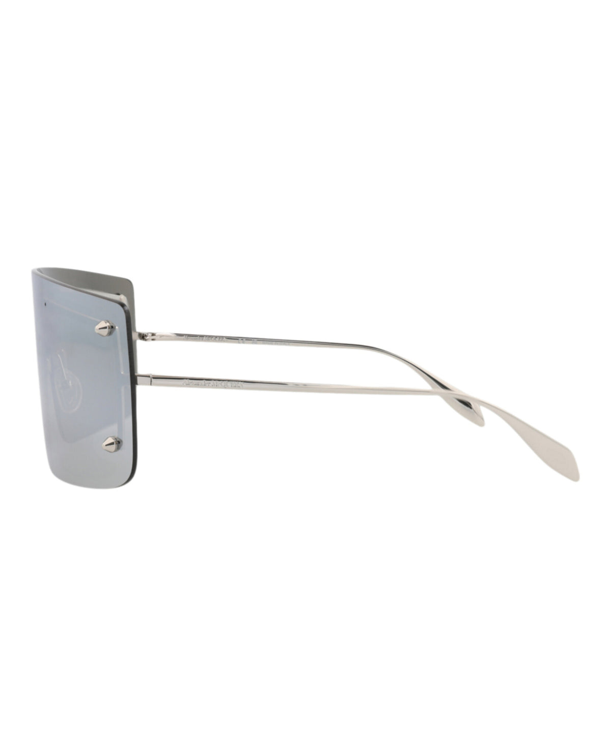 Alexander McQueen Unisex Shield/Wrap Silver Silver Silver Fashion Designer Eyewear